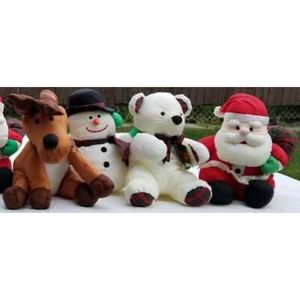 VINTAGE 1993 GIBSON GREETINGS (LOT OF 4) Christmas Nylon Puffy Plush Animals